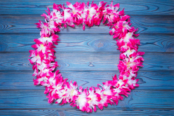 hawaiian wreath of flowers. national holiday decoration for guests and tour...