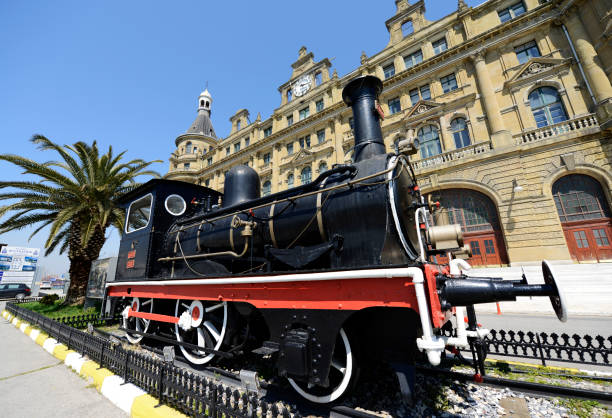 Haydarpasa Terminal and the Port and the steam locomotive, Istanbul, Turkey stock photo