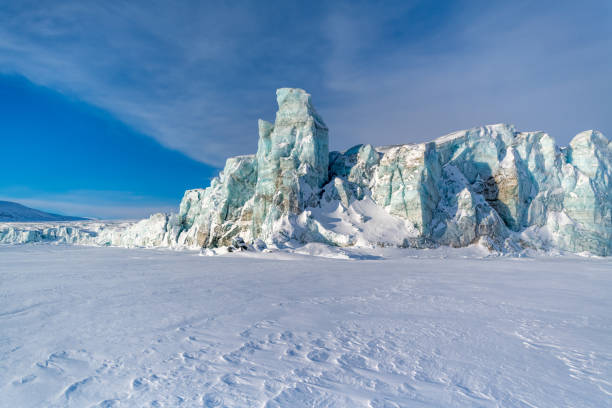Hayesbreen glacier in Sabine Land stock photo