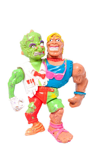 Headbanger Action Figure Adelaide, Australia - May 22, 2015: A photo of a Headbanger action figure from the animated series Toxic Crusaders. Based on the Toxic Avenger movies the series aired on television  in the 1990's. Merchandise from this area are highly sought after collectables. 1991 stock pictures, royalty-free photos & images