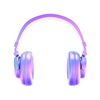 Headphones in trippy colors 3D render