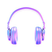 istock Headphones in trippy colors 1309150577