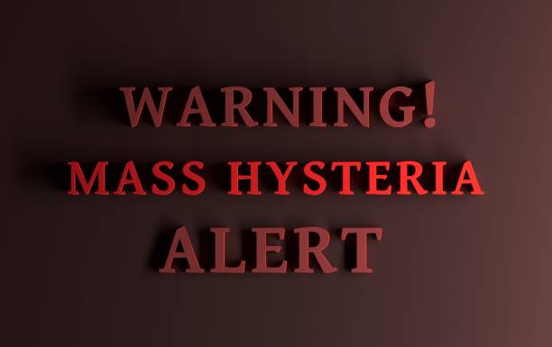 Health alert, warning message with large bold red words - Warning! Mass Hysteria Alert Health alert, warning message with large bold red words - Warning! Mass Hysteria Alert. 3d illustration. mass hysteria stock pictures, royalty-free photos & images