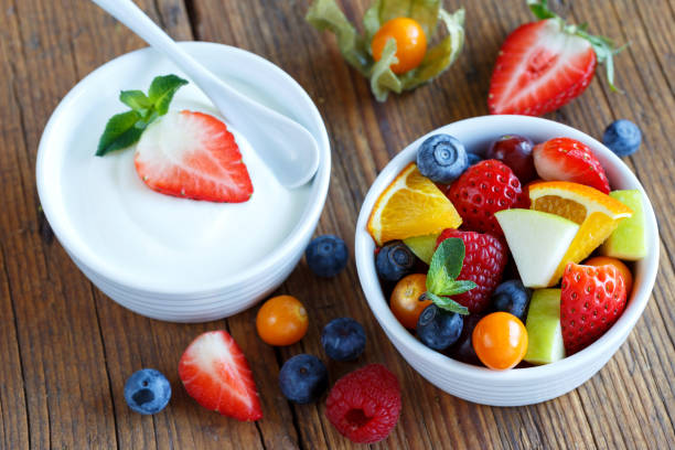 Healthy breakfast Healthy breakfast fruit salad stock pictures, royalty-free photos & images