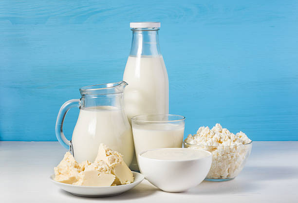 healthy dairy products stock photo