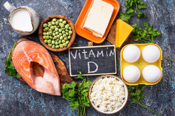 здоровые продукты, содержащие витамин d - витамин d стоковые фото и изображения