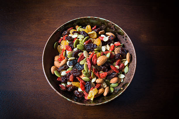healthy nuts mix stock photo