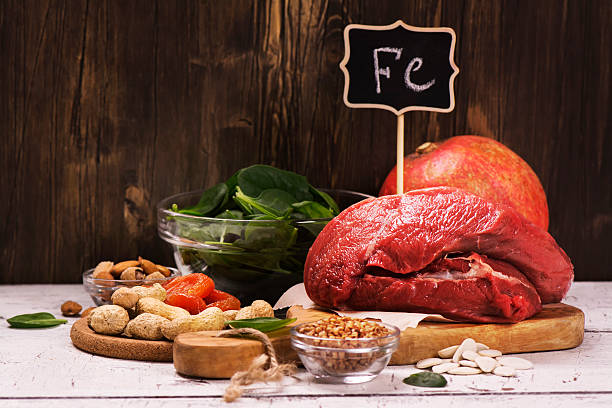 Healthy product rich of iron Healthy product rich of iron. Natural sources of ferrum. Selective focus liver offal photos stock pictures, royalty-free photos & images