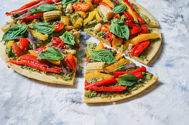 Healthy Vegan Gluten-free Pizza stock photo