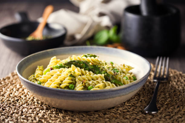 Healthy Vegan pasta bowl stock photo