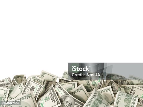istock Heap of 100 Dollar Bills isolated on white background 503589364