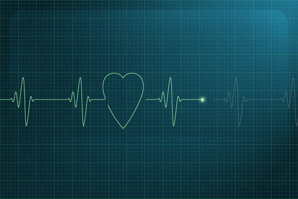 Heart graph monitor stock photo