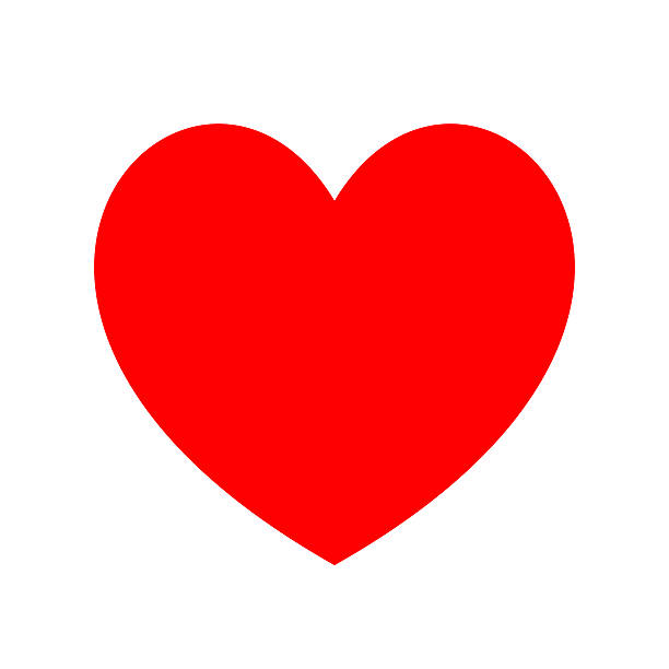 Heart icon. Minimal flat love symbol on white. Clipping Path. stock photo