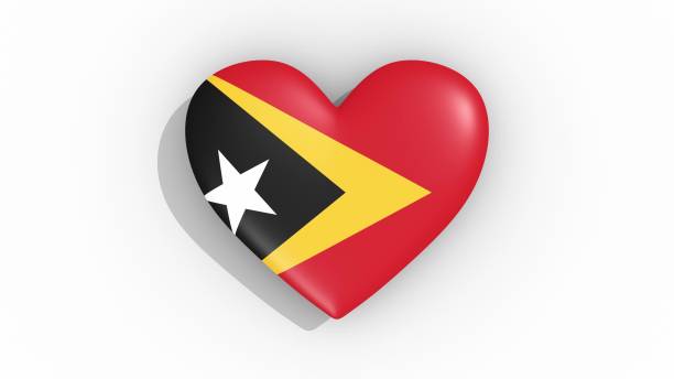 heart in colors flag of east timor pulses - timor hot imagens e fotografias de stock