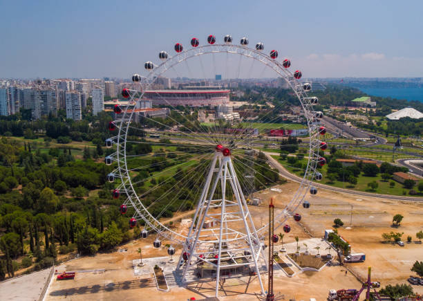 Heart Of Antalya Ferris Wheel Aerial stock photo