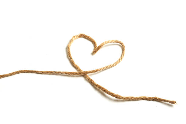 Heart shape made from rope stock photo