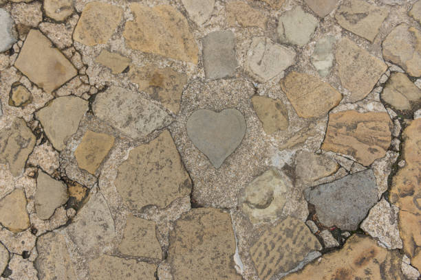 Heart shape stone is give the luck in GLOVER GARDEN, Nagasaki, Japan Heart shape stone is give the luck in GLOVER GARDEN, Nagasaki, Japan sites of japan's meiji industrial revolution stock pictures, royalty-free photos & images