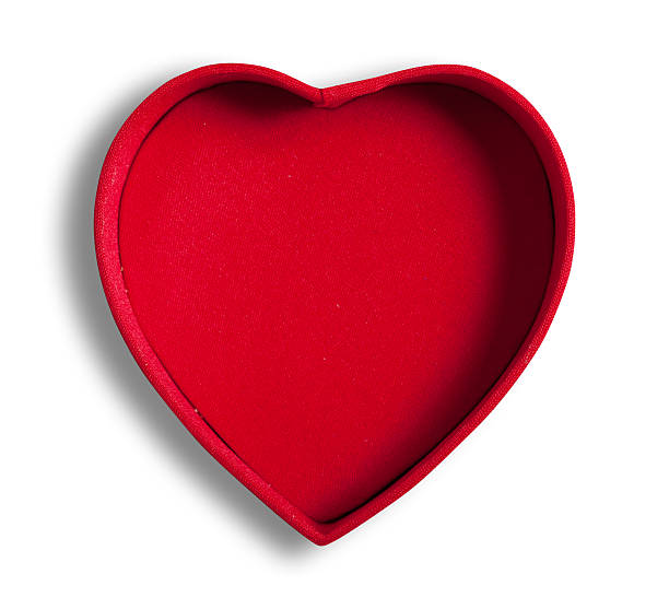 Heart shaped box, isolated, stock photo
