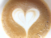 heart shaped coffee close up background