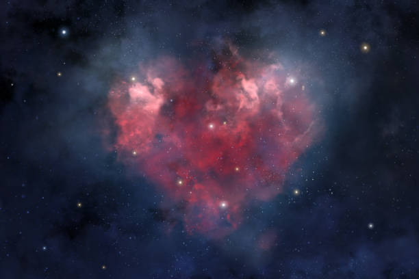hjärtformad nebulosa - cloud heart star, abstract bildbanksfoton och bilder
