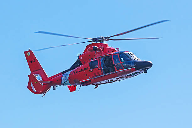 Helicopter rescue Coast Guard aircraft stock photo