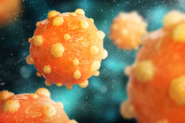 Hepatitis B virus on a white background. 3d illustration stock photo