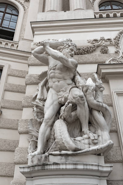 Hercules kills the Lernaean Serpent, Hydra, Hofburg, Vienna stock photo