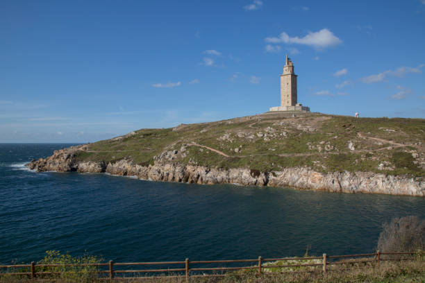Hercules Tower, La Coruna, Galicia stock photo