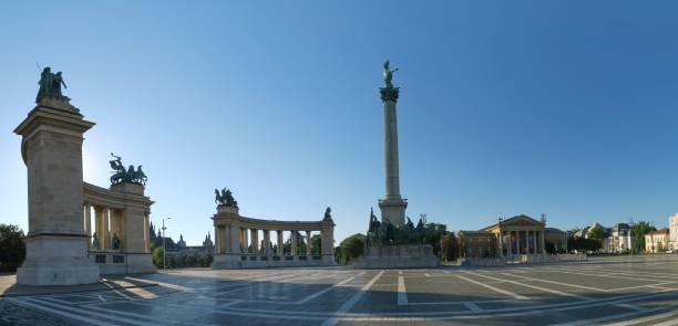 Heroes' Square in Budapest, Hungary stock photo