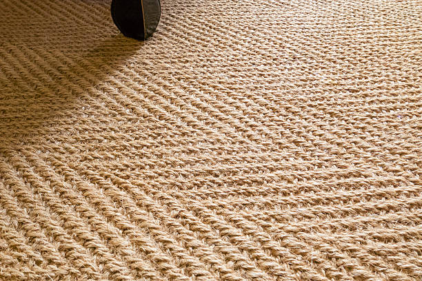 Herringbone sisal carpet stock photo