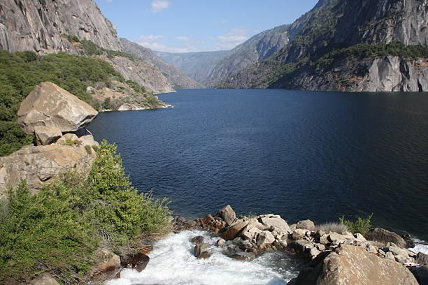 Hetch Hetchy Reservoir in Yosemite stock photo