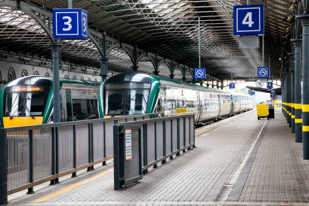 Heuston railway station in downtown Dublin the capital of Ireland.