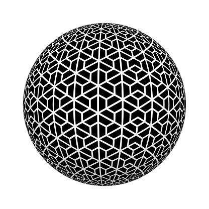 六角形パターンのテクスチャですボールや球体の形状が白い背景で隔離の黒と白の色の古典的な背景はデザインをモックアップします3 D の抽象的なイラスト 3dのストックフォトや画像を多数ご用意 Istock
