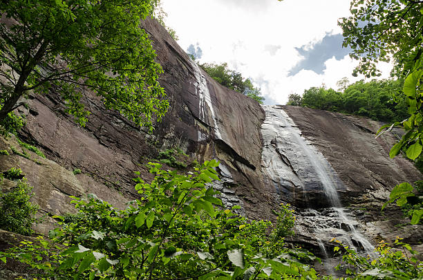 Hickory Nut Falls in Chimney Rock State Park, North Carolina stock photo