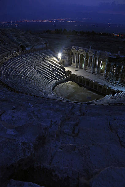 Hierapolis Theatre After Dark stock photo
