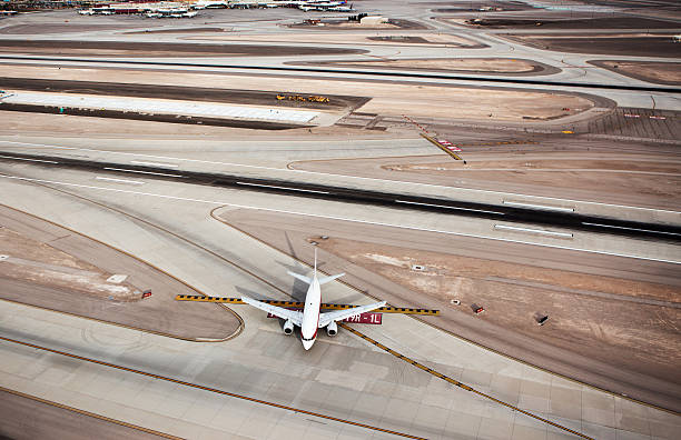 High angle view Airport stock photo