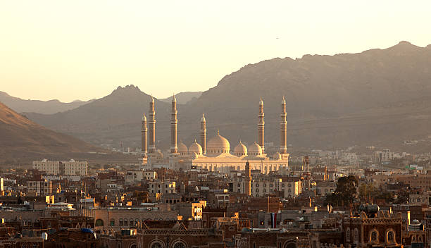 High Angle View Al-Saleh Mosque stock photo