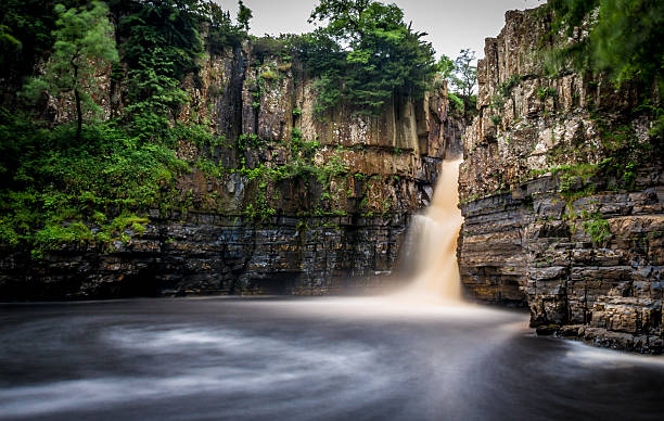 High Force Waterfall The High Force Waterfall on the River Tees, near Middleton-in-Teesdale, County Durham in England. county durham england stock pictures, royalty-free photos & images