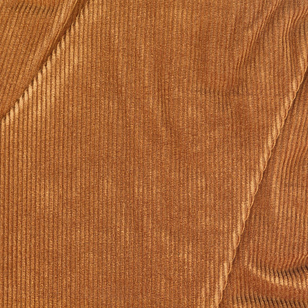 High Resolution Brown Corduroy Wrinkled Texture Sample stock photo