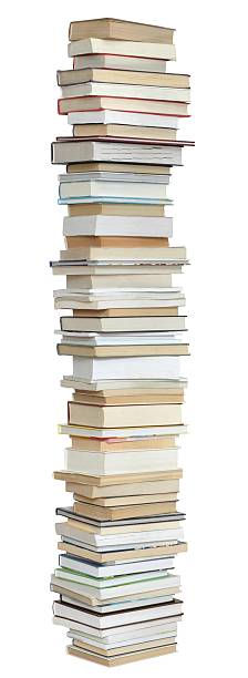 High tower of books for knowledge  stock photo