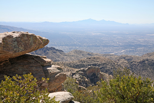 High Up The Mount Lemmon Road Tucson Arizona Below Stock Photo ...