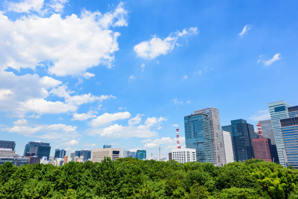 東京の高層ビル。 - 大手町 ストックフォトと画像