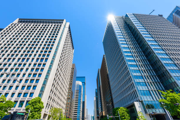 東京の高層ビル。 - 大手町 ストックフォトと画像