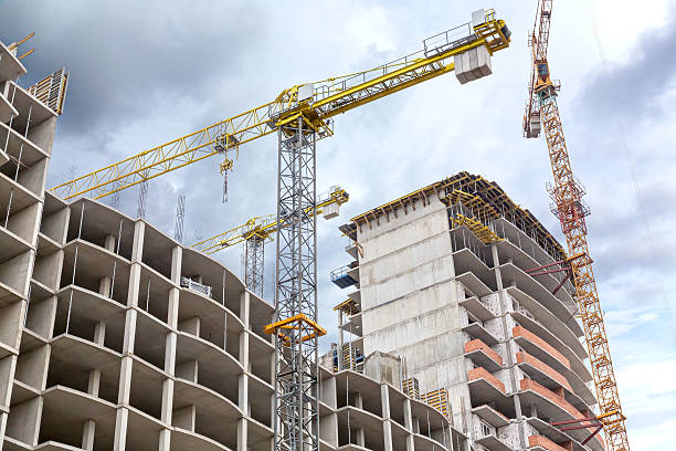 High-rise building under construction stock photo