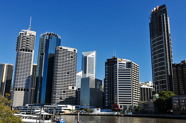 High-rise buildings in the central business district of Brisbane stock photo