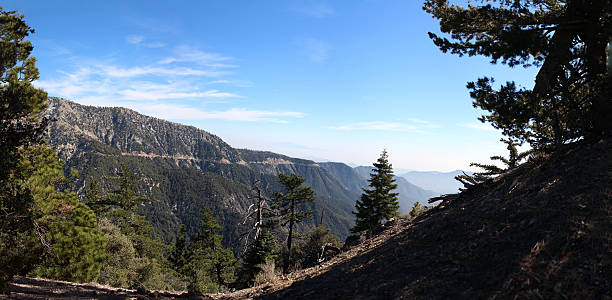 Hiking in Angeles National Forest - 100.75 MP stitched photo stock photo