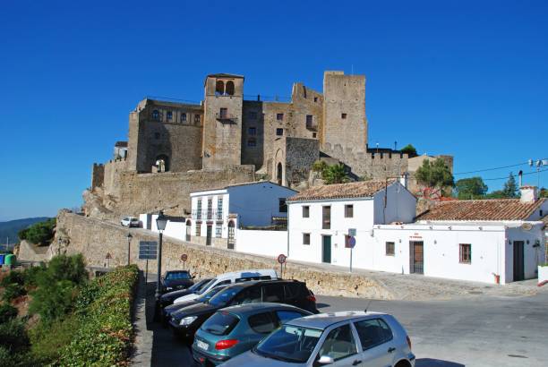 Hilltop castle, Castellar de la Frontera, Spain. stock photo
