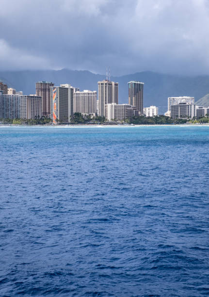 Hilton Hawaiian Village Viewed from the Water stock photo