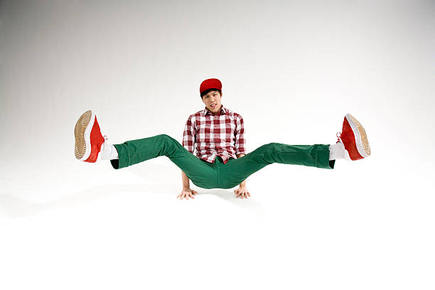 hip hop dancer spin stock photo