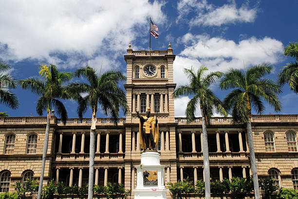 Historic Aliiolani Hale in Honolulu stock photo